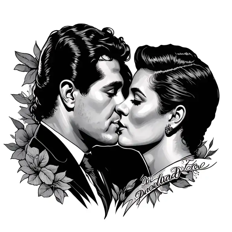 Dad Memorial kiss tattoo tattoo design idea