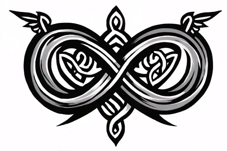 Celtic Sagittarius Gemini zodiac sign intertwined infinity symbols tattoo design idea