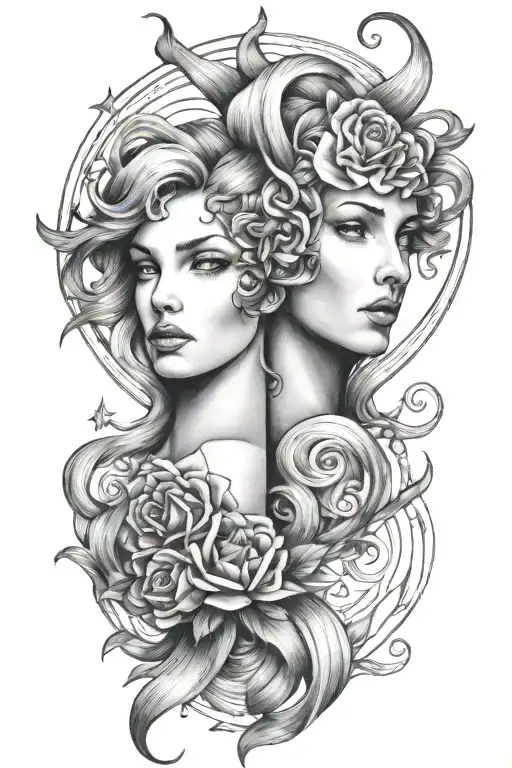 Gemini tattoo design idea
