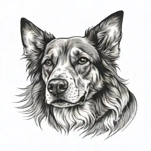 dog memorial piece tattoo design idea