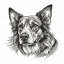 dog memorial piece tattoo design idea