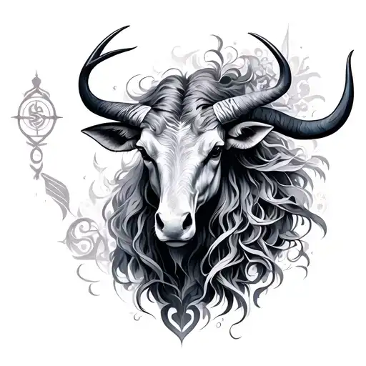 aquarius and taurus tattoo design idea