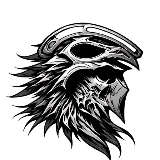 halo legendary symbol black and white  tattoo design idea