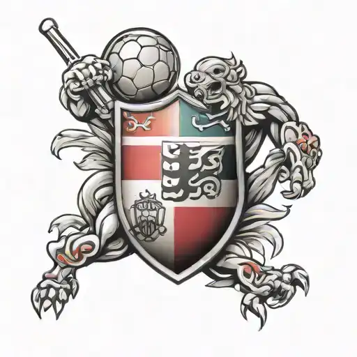 st. george flag / soccer ball / italy tattoo design idea