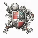st. george flag / soccer ball / italy tattoo design idea