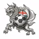 st. george flag / soccer ball / italy tattoo design idea