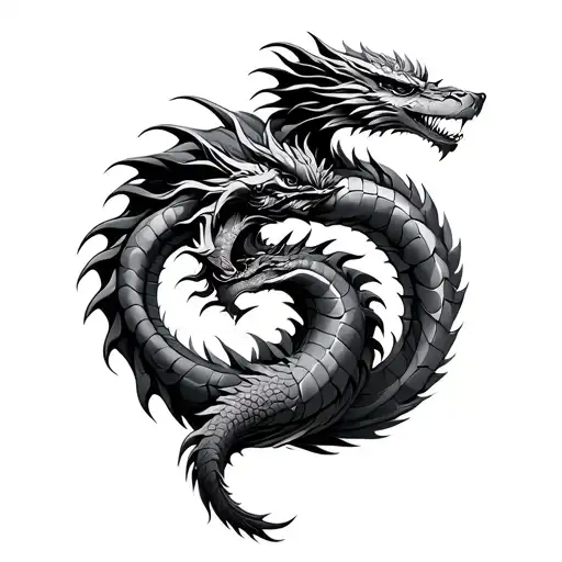 dragons and Guam seal tattoo design idea