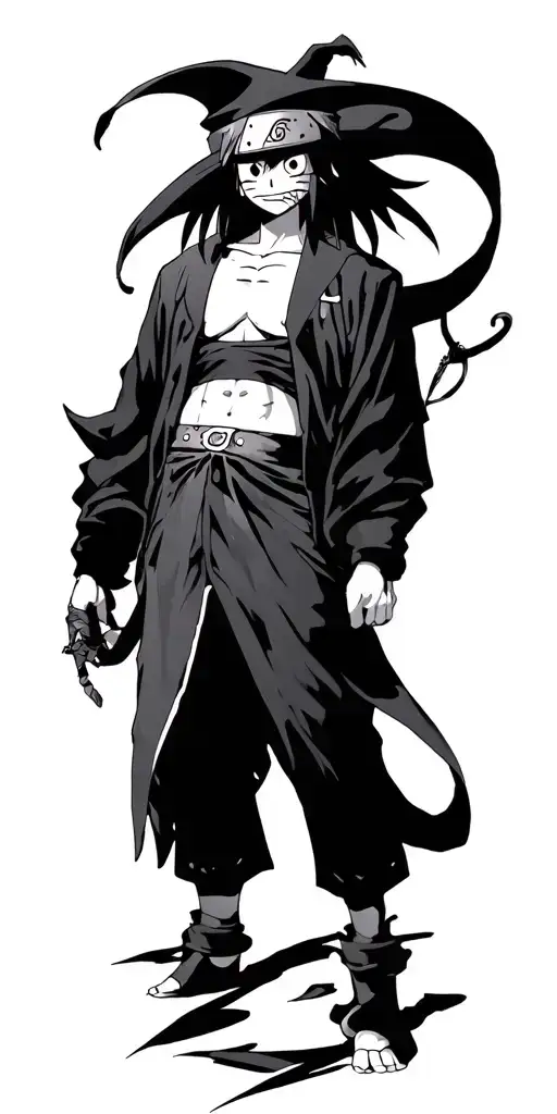 anime one piece, naruto, overlord tattoo design idea