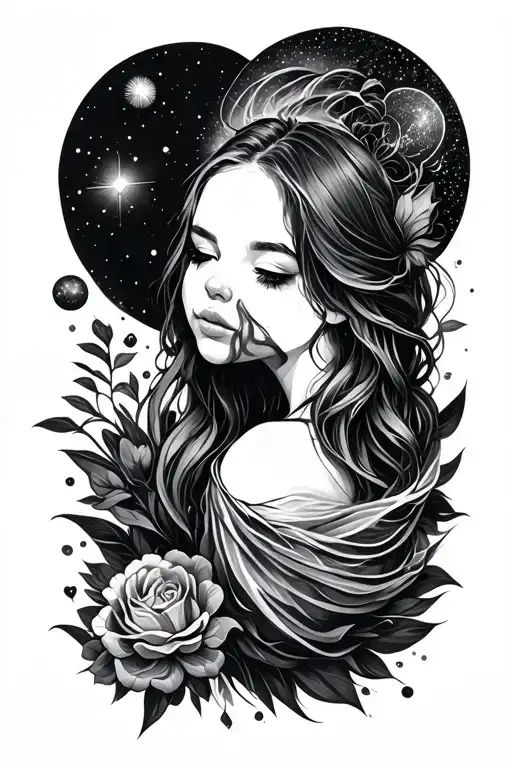 galaxy showing you are not alone in the background tattoo design idea