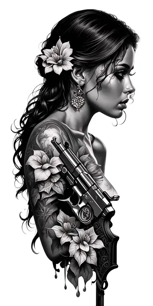 automotive nature money women guns sleeve tattoo design tattoo design idea