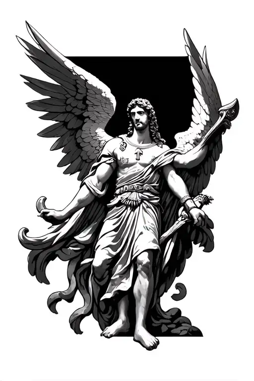 Saint Michael the Archangel tattoo design idea