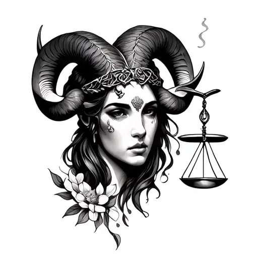 Libra Aries tattoo design idea