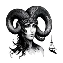 Libra Aries tattoo design idea