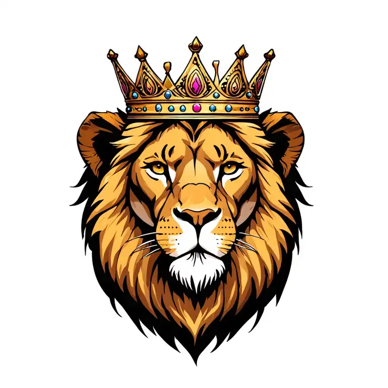 "Still standing" lioness wearing a crown tattoo design idea