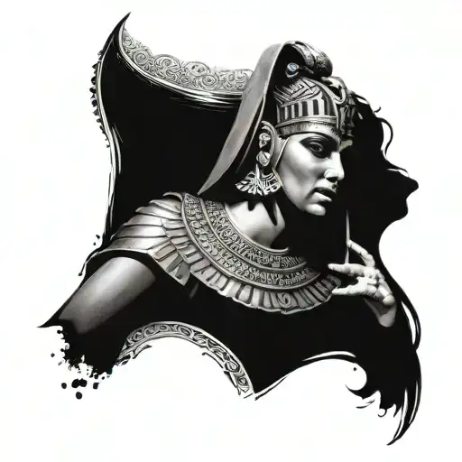 cleopatra in love tattoo design idea