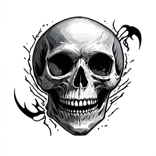 Ghost Skull tattoo design idea