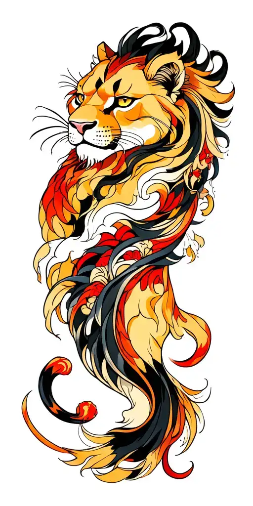 Leo zodiac sign tattoo design idea