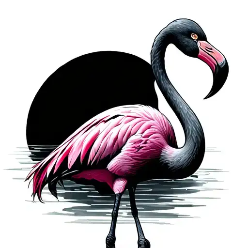 Pink Flamingo tattoo design idea