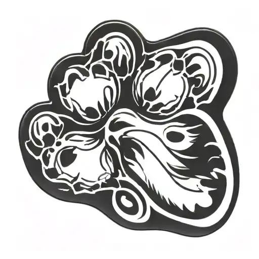 cat paw print tattoo design idea