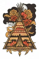 teepee, wild west tattoo design idea