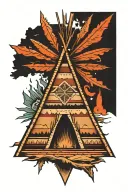 teepee, wild west tattoo design idea