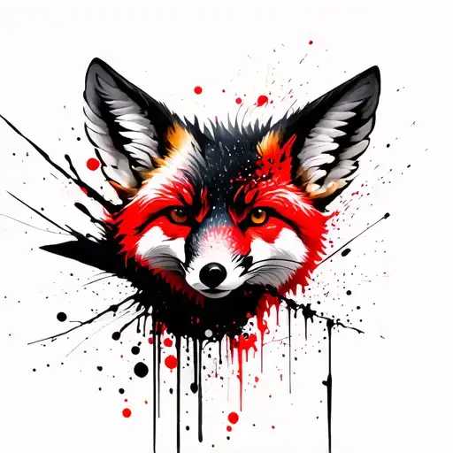 gull and fox tattoo design idea