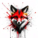 gull and fox tattoo design idea