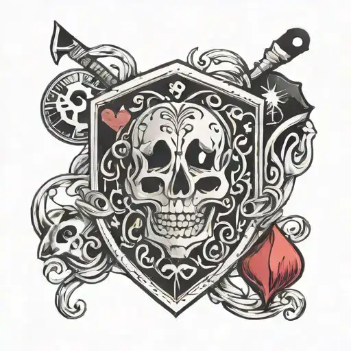 Cards jack 10 ace tattoo design idea