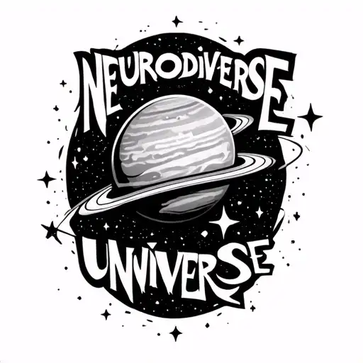 "Neurodiverse Universe" planets and stars tattoo design idea