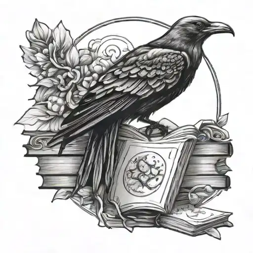 moon crow books tattoo design idea