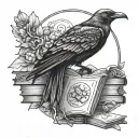 moon crow books tattoo design idea