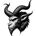  krampus head american traditional style only line work tattoo tattoo design idea