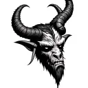  krampus head american traditional style only line work tattoo tattoo design idea