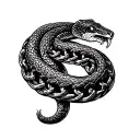 Infinite chain snake coiled tattoo design idea