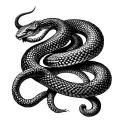 Infinite chain snake coiled tattoo design idea