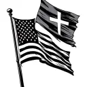 USA flag with Christian tattoo design idea