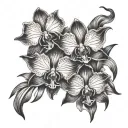 black borneo orchid tattoo design idea