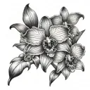 black borneo orchid tattoo design idea