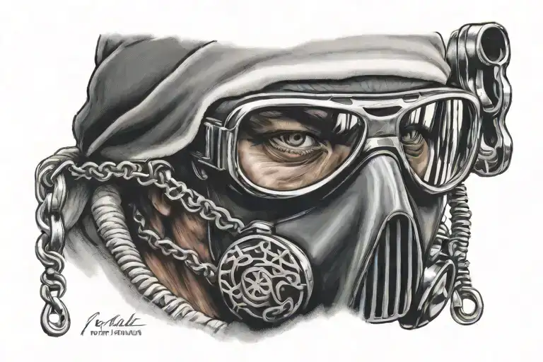 ski mask tattoo design idea