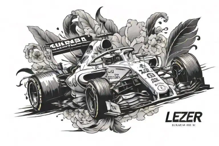 charles leclerc f1 car tattoo design idea
