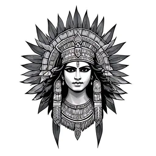 Aztec goddess tattoo design idea