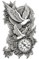 june 5 2006 in roman numerals with doves tattoo design idea