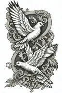 june 5 2006 in roman numerals with doves tattoo design idea