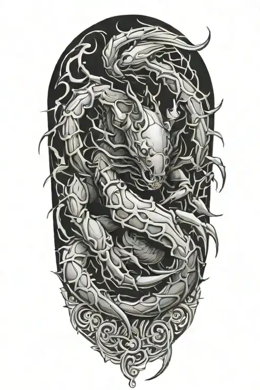 lion scorpion crab tattoo design idea