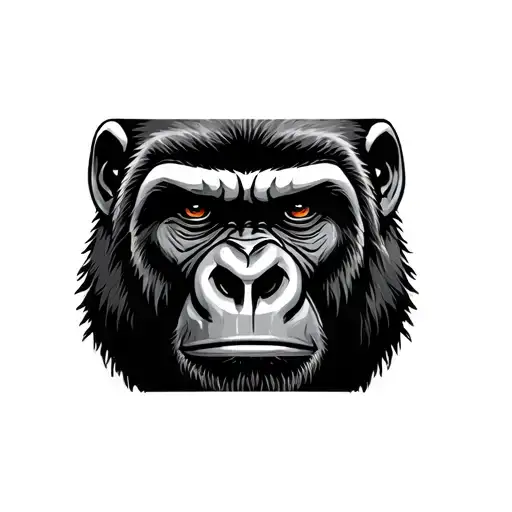 Gorilla face tattoo design idea