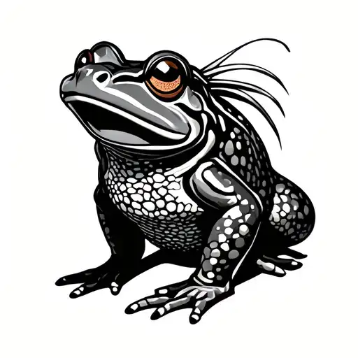 Japanese Frog samurai tattoo design idea