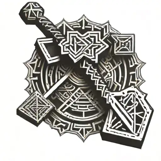 Mjölnir Thor's hammer tattoo design idea