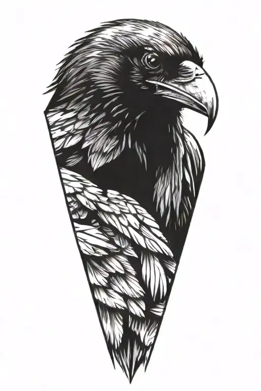 Raven looking inquisitive tattoo design idea