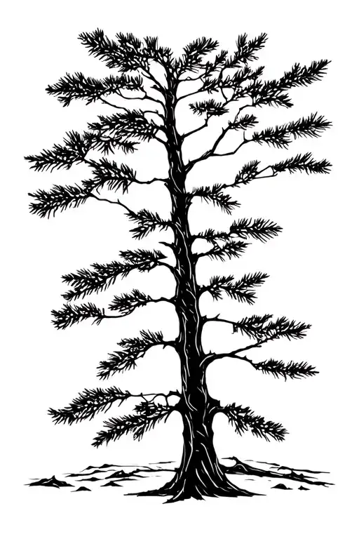 Cedar trees tattoo design idea