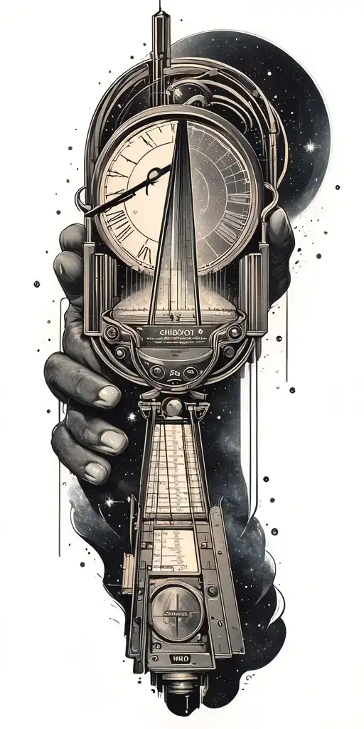 subtronics, galaxy, metronome, time tattoo design idea